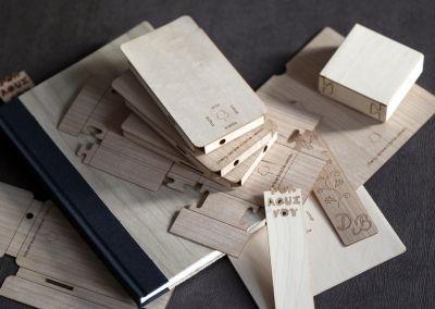 Packaging y libros en madera
